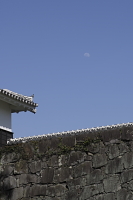城壁に月
